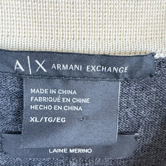 Armani Exchange Merino Wool Colorblock Long Sleeve Polo Shirt XL - Picture 3 of 3